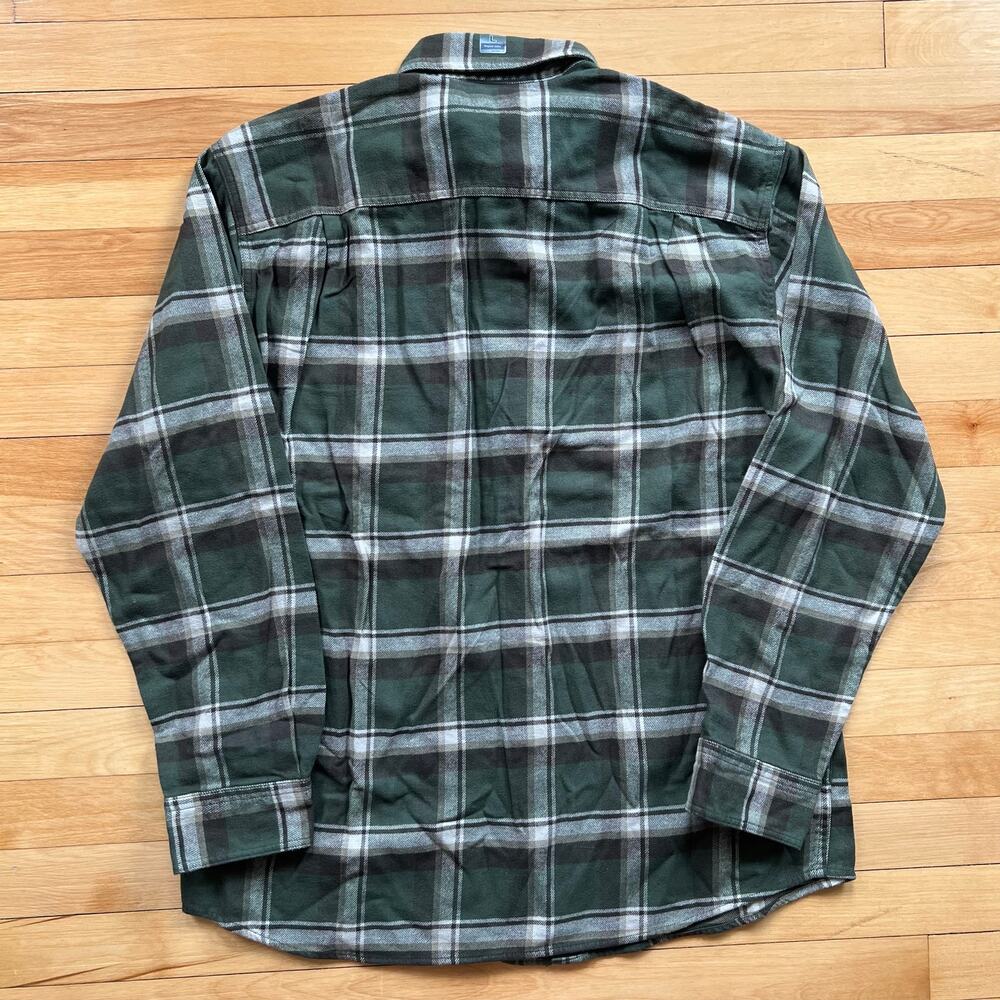 Uniqlo Flannel Checkered Button Down Shirt Mens Size Large Green White NWT - Picture 3 of 4
